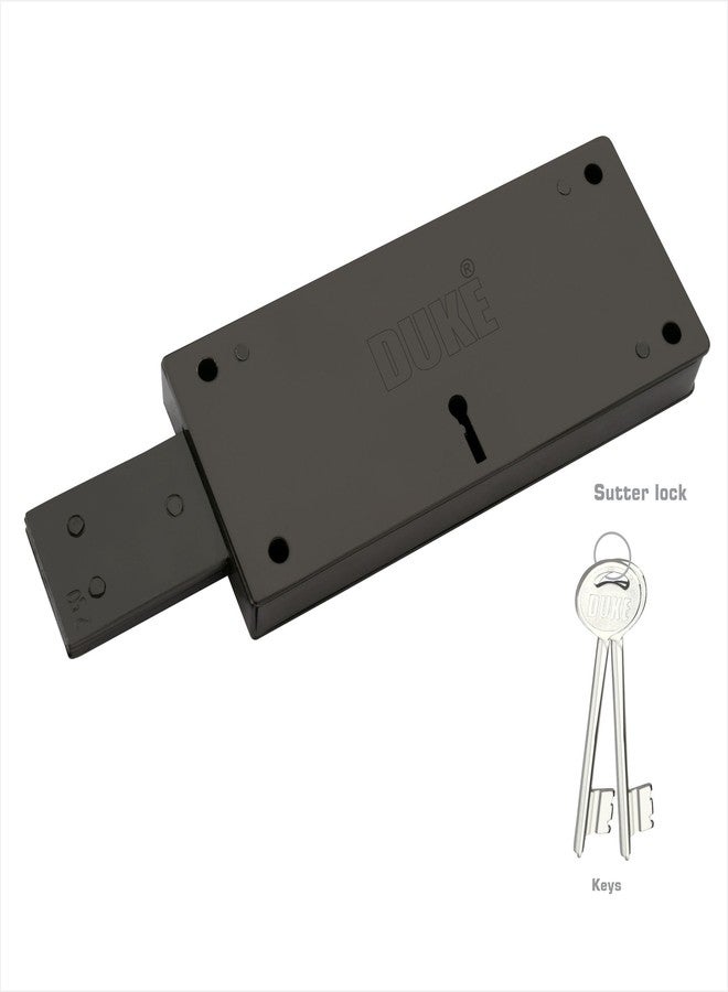 Duke Shutter Lock Sleek Pack of 2 Pieces Rolling Shutter Lock 3 Turn Shutter Locks Locks for Shutter & Main gate Color Black Steel - Image 4